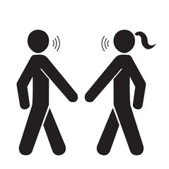 Icono de una pareja hablando. Vector - obrazy, fototapety, plakaty