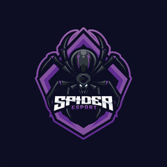 Spider Mascot Esport Logo Design Illustration For Gaming Club