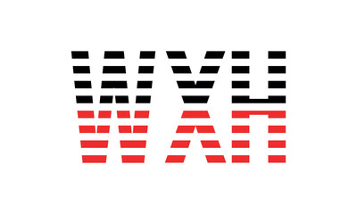 WXH three initial letter iconic line negative space minimal logo design vector template. monogram, abstract, wordmark, business, typography, minimalist, brand, company, flat, modern, unique, simple