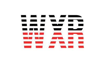 WXR three initial letter iconic line negative space minimal logo design vector template. monogram, abstract, wordmark, business, typography, minimalist, brand, company, flat, modern, unique, simple