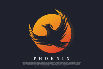 Phoenix logo design unique concept Premium Vector