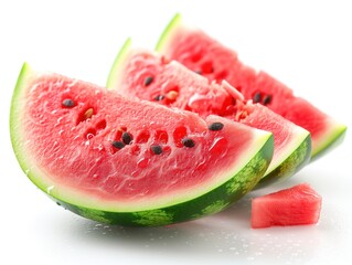 ripe watermelon slices on a white background