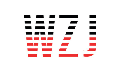WZJ three initial letter iconic line negative space minimal logo design vector template. monogram, abstract, wordmark, business, typography, minimalist, brand, company, flat, modern, unique, simple
