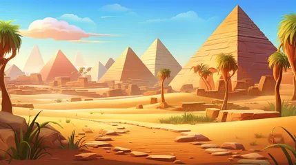 Foto op Canvas empty egypt background in 3D cartoon © Jorge Ferreiro