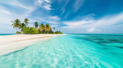 Fototapeta na wymiar paradise exotic island and turquoise ocean. natural background, amazing landscape.