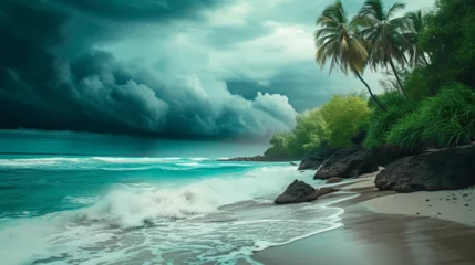 Foto op Plexiglas anti-reflex Storm on the tropical island.  © Vika art