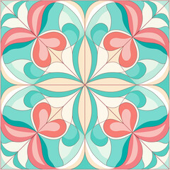 Illustration of flower pattern, retro