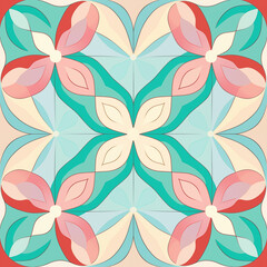 Illustration of flower pattern, retro