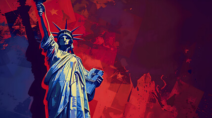 Statue of Liberty Adorned for Independence Day