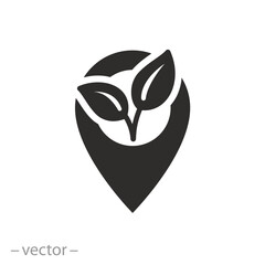 Naklejka premium local farming icon, locally grown, flat symbol on white background - vector illustration