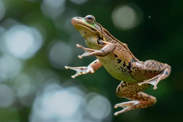 Deurstickers frog leaping towards the lens, midjump © Alfazet Chronicles