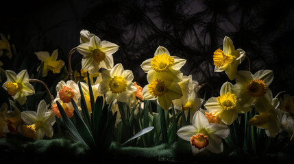 still life composition featuring a Daffodil bloom with a vintage aesthetic