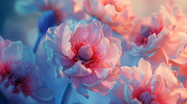 red and pink flower background , floral wallpaper