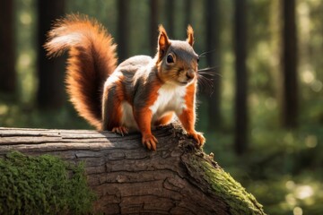 Obraz premium the trunk of a large tree pulls a paw for a mushroom