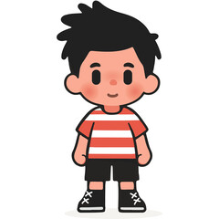 cute boy cartoon character vector illustrator