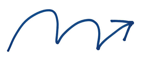 Blue arrows isolated on transparent background