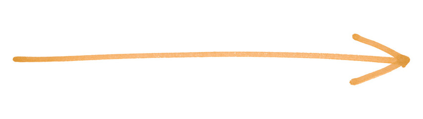 Orange arrows isolated on transparent background