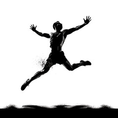 Fototapeta na wymiar silhouette of man during athletics competition