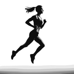 Fototapeta na wymiar silhouette of woman during athletics competition