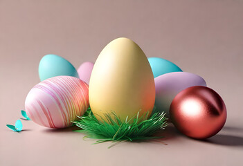 Fototapeta na wymiar easter egg in minimal style. pastel color, 