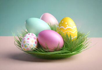 Fototapeta na wymiar easter egg in minimal style. pastel color, 