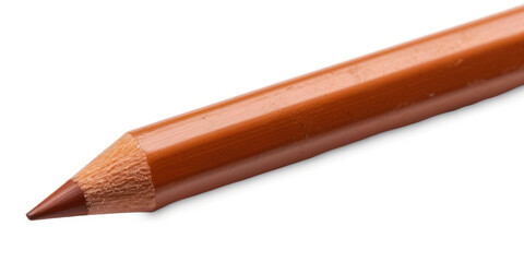 Brown pencil, isolated on white background, clipping path.