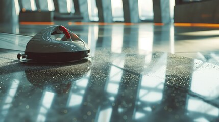 Cleaner and floor cleaner in gpa bns, in the style of futuristic abstracts.