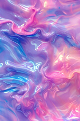 Fototapeta premium an iridescent holographic colored super smooth shiny pink calm ocean texture pattern, background 