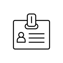 ID card outline icons, minimalist vector illustration ,simple transparent graphic element .Isolated on white background