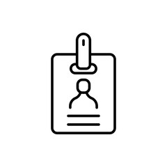 ID card outline icons, minimalist vector illustration ,simple transparent graphic element .Isolated on white background