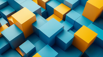 Different geometric shapes stacked in beautiful compositions Abstract 3d render, geometric composition, blue background design, Bright colour