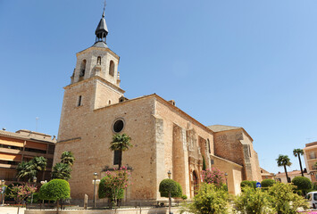 Fototapeta na wymiar Church of San Pedro Apostol (Saint Peter Apostle) in Daimiel, Ciudad Real province, Castilla la Mancha, Spain