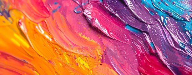 Beautiful close up colorful brushstrokes oil painted abstract background. copy space, wallpaper, presentation, mockup.