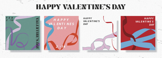 Valentine's day, asset, lettering card collection. Cute, love,  poster, label, ad, copy space, cover, banner design set. Vector illustration. 발렌타인 데이, 사랑, 배너, 포스터, 카드 디자인