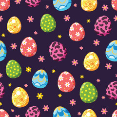 Seamless pattern cartoon of easter eggs, Easter eggs for Easter holidays. Pattern for fabric and wrapping paper, Pattern for design wallpaper and fashion prints.