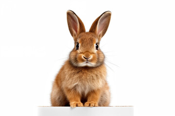 Fototapeta premium Adorable rabbit isolated on a white background