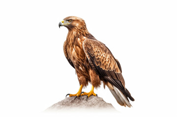 Fototapeta premium young brown eagle isolated over white background