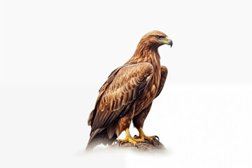 Obraz premium young brown eagle isolated over white background