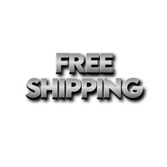 3D Free shipping text banner