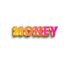 3D Money text banner art