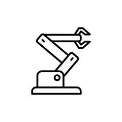 Robotic arm outline icons, minimalist vector illustration ,simple transparent graphic element .Isolated on white background