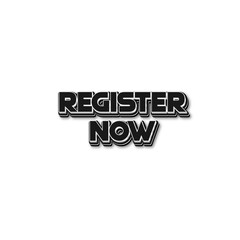 3D Register now text banner