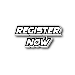 3D Register now text banner