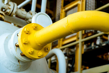 Oil and gas processing plant with pipe line valves.Steel pipelines and valves.Oil pipeline valves...
