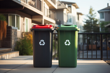 Recycle bins in an urban area recycling environment 