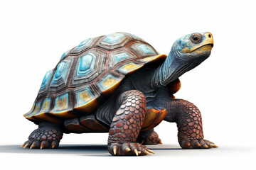 Fototapeta premium Turtle isolated on white background with copy space