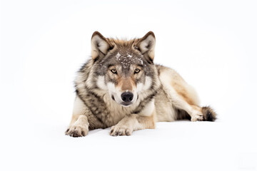 Fototapeta premium gray wolf (canis lupus) isolated on a white background