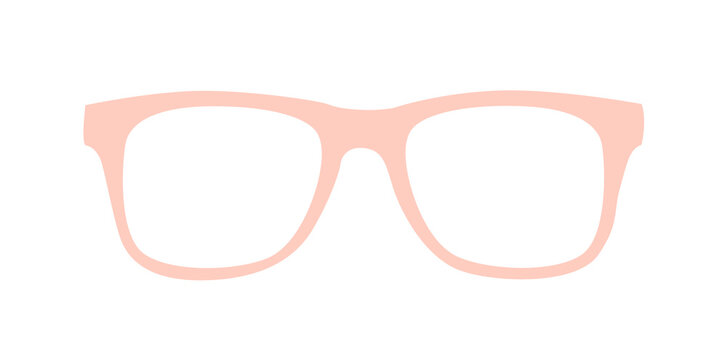 Pink Glasses Isolated On White Background, Women Eyeglasses Vector Illustration.