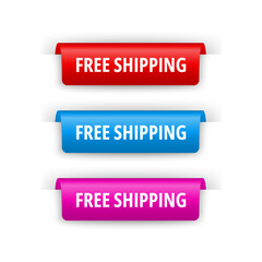 Free shipping banner set in multiple colors