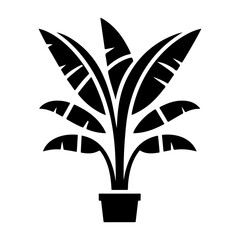 House plant vector icon, clipart, symbol, black color silhouette